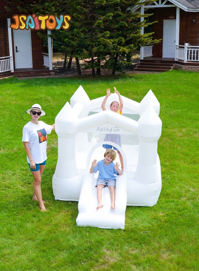 JSAITOYS Inflatable Castle (with Slide/Protective Net) - 260x190x170cm Large Kids Bounce House - Image 1